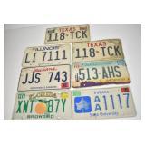 Lot of 7 License Plates