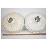 2 Porcelian Gas Station Light Shades