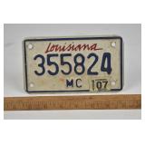 Louisiana Motorcycle License Plate