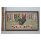 Red Rooster Seeds Wall Hanging Wooden