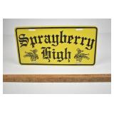 Sprayberry High School Vintage Car Tag