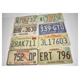 Lot of 8 License Plates