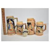 Lot of 5 Steins