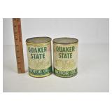 2 Quaker State Oil Cans/Paper