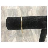 14K Gold Herringbone Bracelet 9" Long