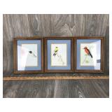 3 J Lyons Signed Watercolors Birds