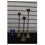 3 Brass Candle stick holders 3 Brass Candle stick holders