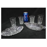 4 glasses and 2 dishs 4 glasses and 2 dishs