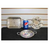 Silver plates and tray Silver plates and tray