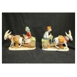 Vintage Ceramic Porcelain Donkey man/woman figures Vintage Ceramic Porcelain Donkey man/woman figures