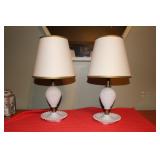 2/ 15' Vintage Milk Glass Lamps 2/ 15' Vintage Milk Glass Lamps