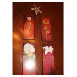 4 Flower wall plaques 10' x 4' 4 Flower wall plaques 10' x 4'