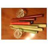 Crystal Candle holders w candles Crystal Candle holders w candles