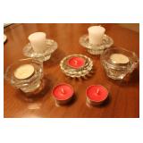 Crystal Candle holders with Candles Crystal Candle holders with Candles