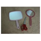 2 Hand Mirrors and scissors 2 Hand Mirrors and scissors