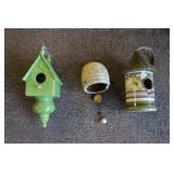 3 Ceramic bird houses 3 Ceramic bird houses