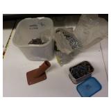 Flag Pole Bracket / nails and tin of bolts Flag Pole Bracket / nails and tin of bolts