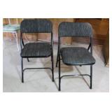 2 Fold up black chairs 2 Fold up black chairs