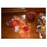 Fall Lot candle leaves and popouri Fall Lot candle leaves and popouri
