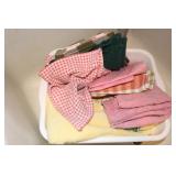 Bin of Washcloths and Tea towels Bin of Washcloths and Tea towels