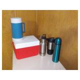 sm cooler, thermos, travel mug , and drink can sm cooler, thermos, travel mug , and drink can