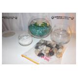 Glass Bowls w/ decorative stones Glass Bowls w/ decorative stones
