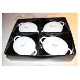 4 Souffle dishes w/lids 4 Souffle dishes w/lids