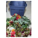 Rubbermaid and lot of Artificial flowers Rubbermaid and lot of Artificial flowers