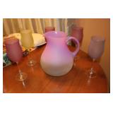 Pitcher and 5 Stem Glasses Pitcher and 5 Stem Glasses