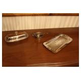 Silver pieces (butter dish , tray , cup , spoons) Silver pieces (butter dish , tray , cup , spoons)