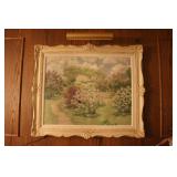 38' x 32' Vintage Framed Painting w / Light 38' x 32' Vintage Framed Painting w / Light