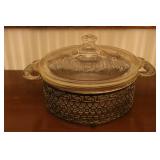 Pyrex Casserole dish w /Silver plated Holder Pyrex Casserole dish w /Silver plated Holder