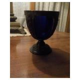 Silver plated Cobalt blue dish Silver plated Cobalt blue dish