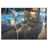 29.5' x 30.5' x 48' Wrought Iron Table / 4 chairs 29.5' x 30.5' x 48' Wrought Iron Table / 4 chairs