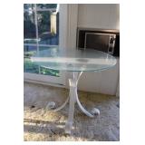 22' x 20' Wrought Iron Side Table w/ glass top 22' x 20' Wrought Iron Side Table w/ glass top