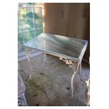 Wrought Iron Side Table w/ Glass top 20x24x16' Wrought Iron Side Table w/ Glass top 20x24x16'