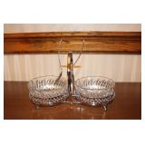Silver & glass Condiment Set Silver & glass Condiment Set
