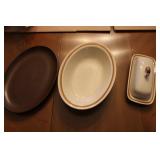 Mountain Wood Stoneware Serving Dishes/Butter dish Mountain Wood Stoneware Serving Dishes/Butter dish