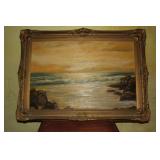 Vintage Framed Oil Painting by Helwig Vintage Framed Oil Painting by Helwig