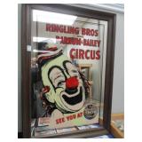 mirrored  Ringling Bros circus advertisement