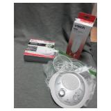 sound machine, smoke alarm, phone