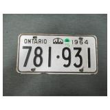 1964 Ont license plate