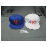 2 New York Mets baseball caps.