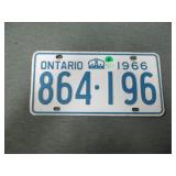 1966 Ont plate .