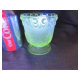 Vintage Mauve Manganese Spooner - - Glows Green w.