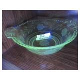 Vintage Manganese Cornflower Etched 10" Bowl - Gl.
