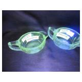 Vintage Manganese Cornflower Etched Creamer & Sug.
