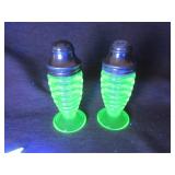 Vintage Depression Uranium Salt & Pepper - Glows .