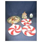 Christmas plates and decor