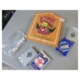 Mini dart board and playing cards